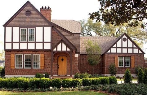 modern tudor house exterior.